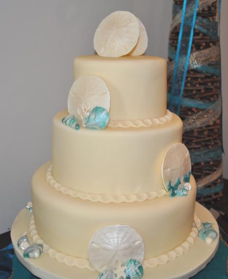 Beach Wedding Cake teal