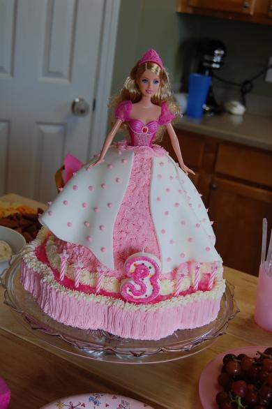 Pink Barbie Doll Princess Cake